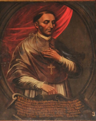 Fray Diego de Landa. Retrato de la galería de los obispos en la sala capitular de la catedral de Mérida, Yucatán
